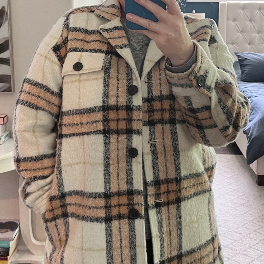 Plaid Button-Up Women's Jacket